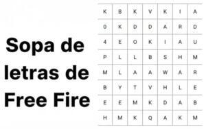 Sopa de letras de Free Fire para descargar e imprimir