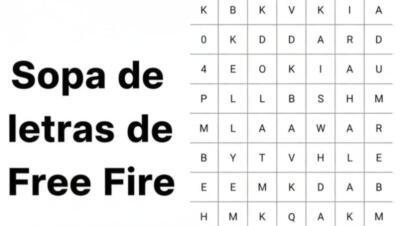 Sopa de letras de Free Fire para descargar e imprimir