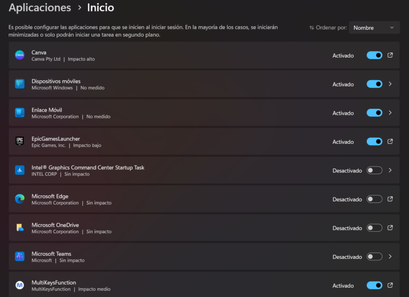 apps inicio windows